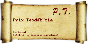 Prix Teodózia névjegykártya